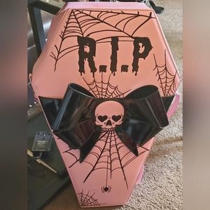New NEVER used In Bag Pink Coffin with bow Dolls Kill backpack,